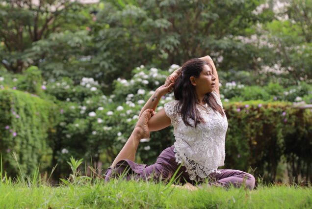 Yoga therapy session for lifestyle diseases at Santhi Yogashram"