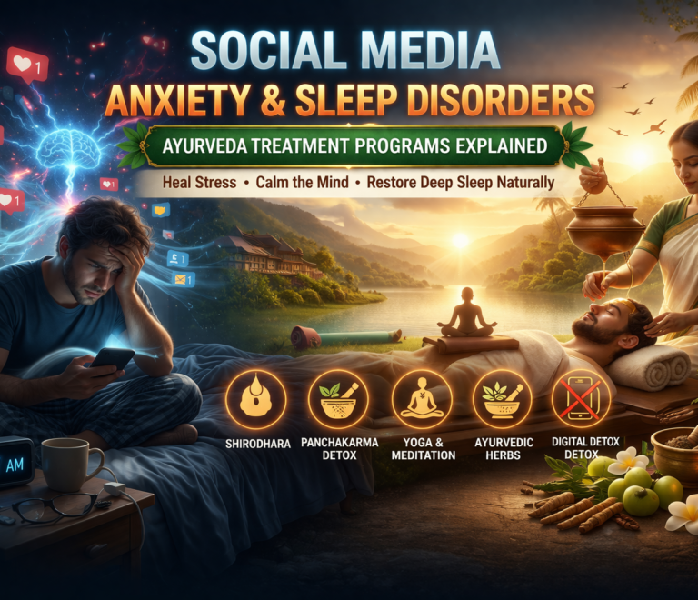 Ayurvedic treatment for social media anxiety and insomnia with Shirodhara therapy