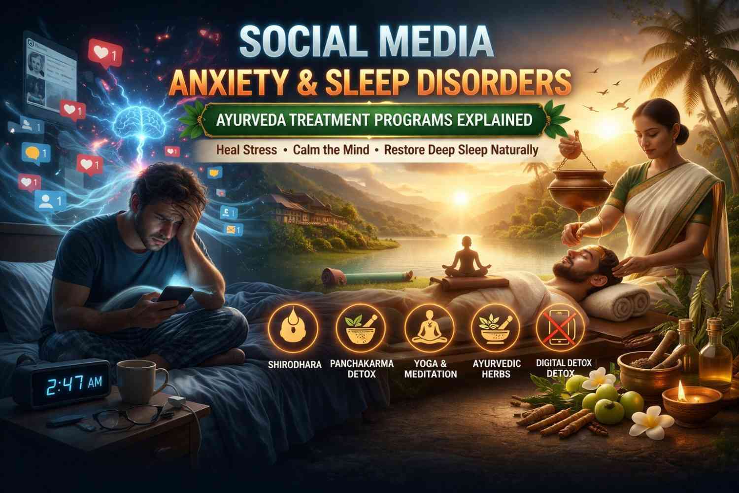 Ayurveda retreat lifestyle for diabetes prevention in India with Panchakarma detox